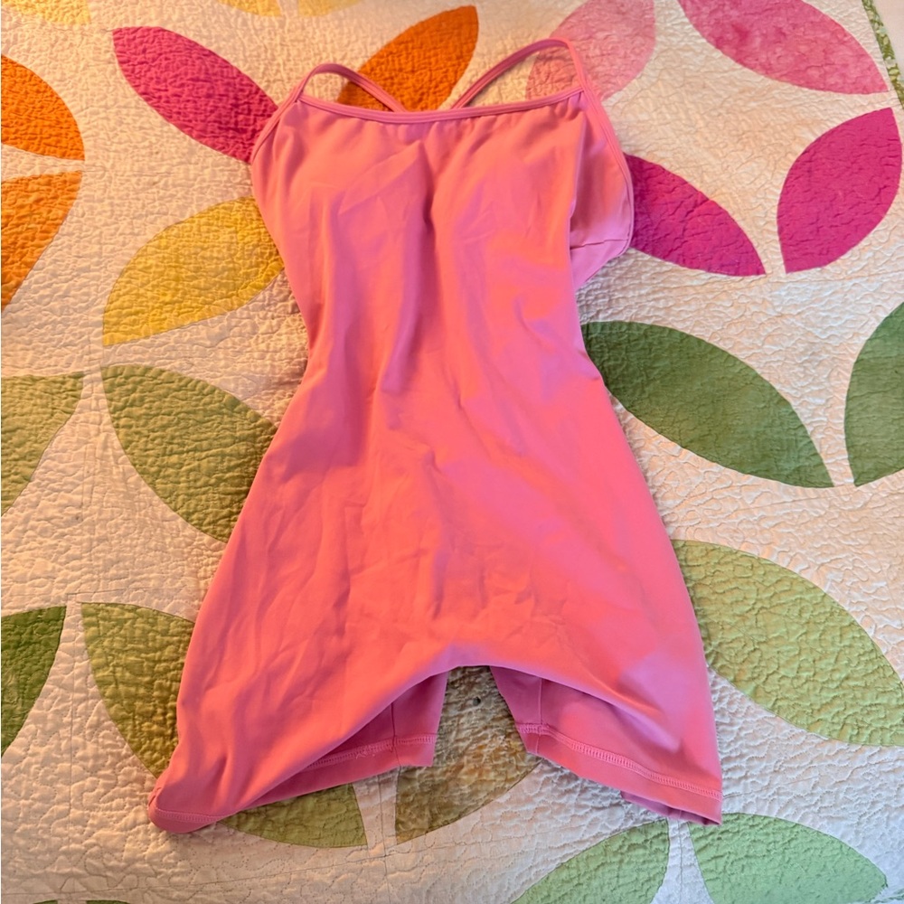 Pink Women's strappy workout one piece